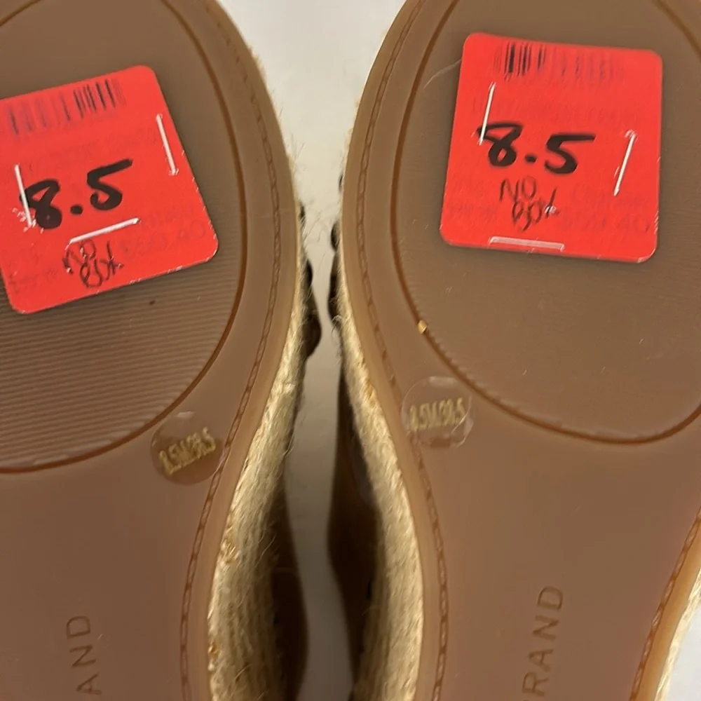 Lucky Brand LK-Neeka Tan Leather Platform Wedges Espadrilles 8.5 NWT
